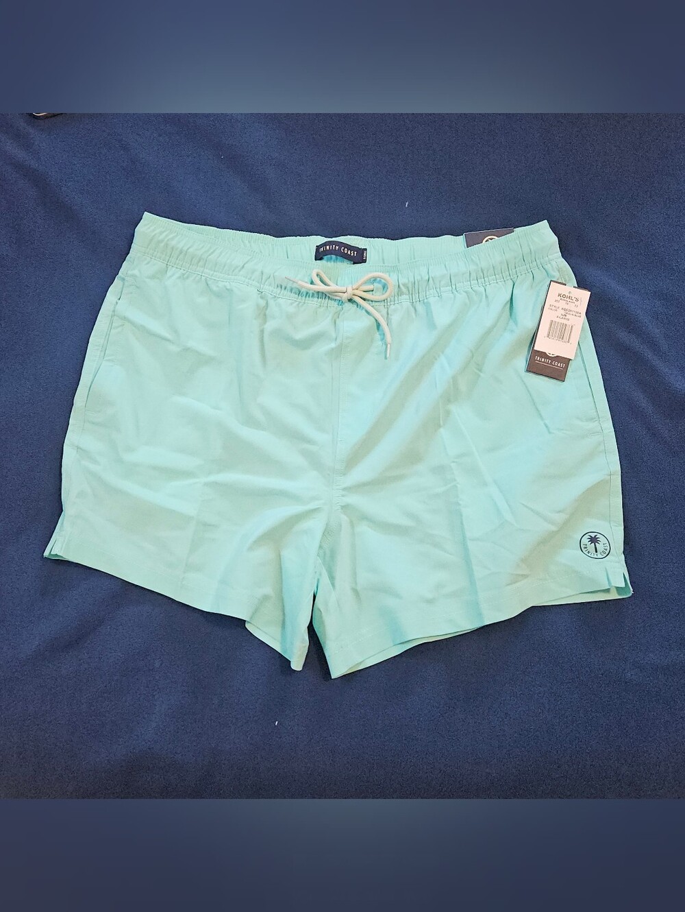 Trinity Coast Men's Swim Trunks Aqua Blue 5" Sport Liner XL NWT